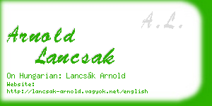 arnold lancsak business card
