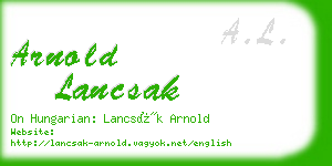 arnold lancsak business card